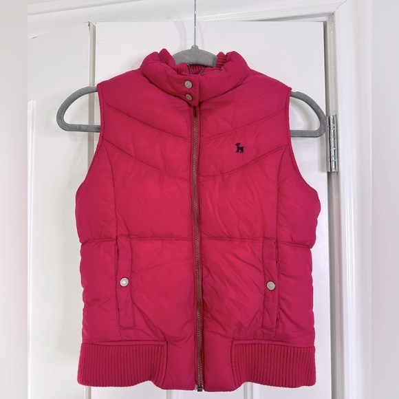 Girls Pink Fuchsia Old Navy Insulated Puffer Vest  Warm Winter Vest Size XL - Picture 1 of 7